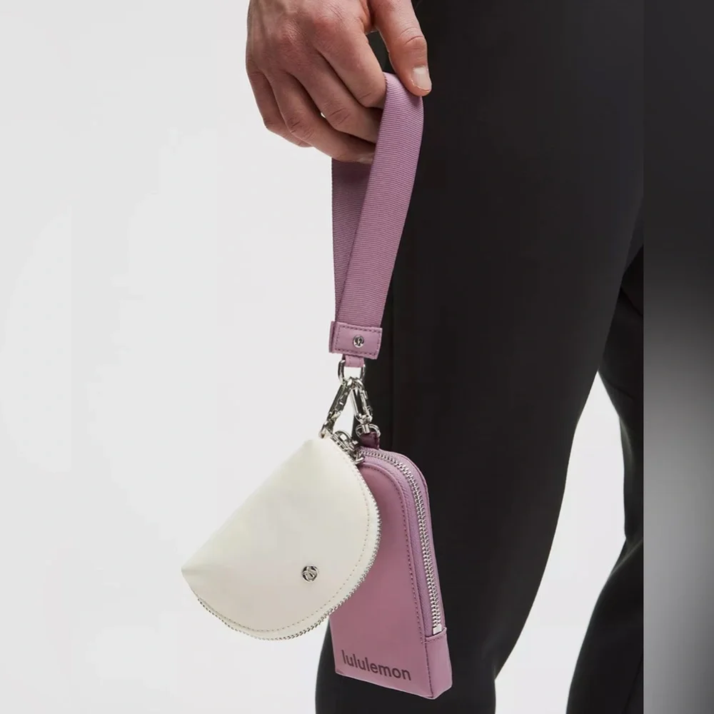 🍋💞LULULEMON  Dual Pouch Wristlet Wallet- Lavender Lux/Light Ivory/Goodnight Plum
